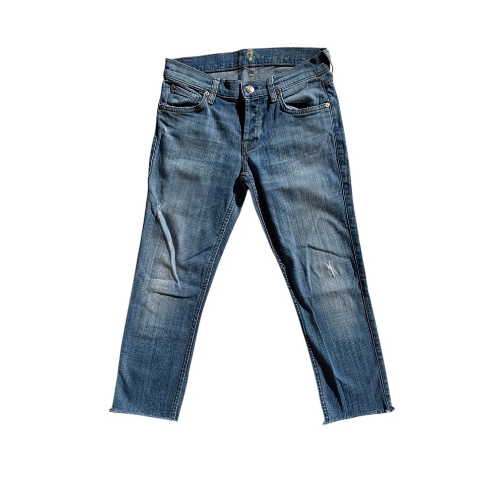 7 for all mankind Josefina Boyfriend Skinny‎ Jeans Women's Size 25 Blue Denim